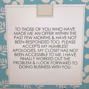 Apologize to my Posh Friends